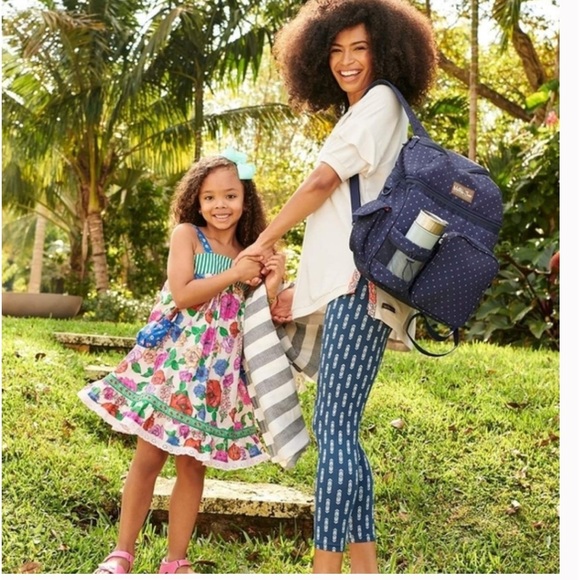 Matilda Jane Backpack Cooler Bag Navy Blue with Polka Dots - Picture 1 of 7